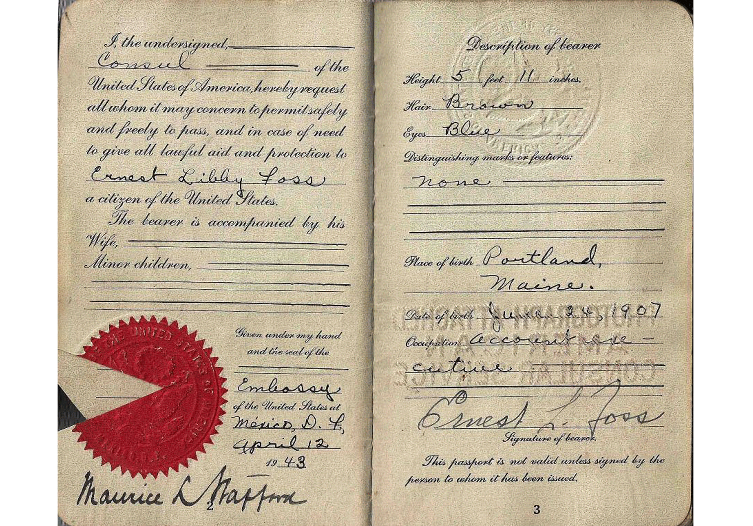 WW2 US passport with a surprise inside. Our Passports