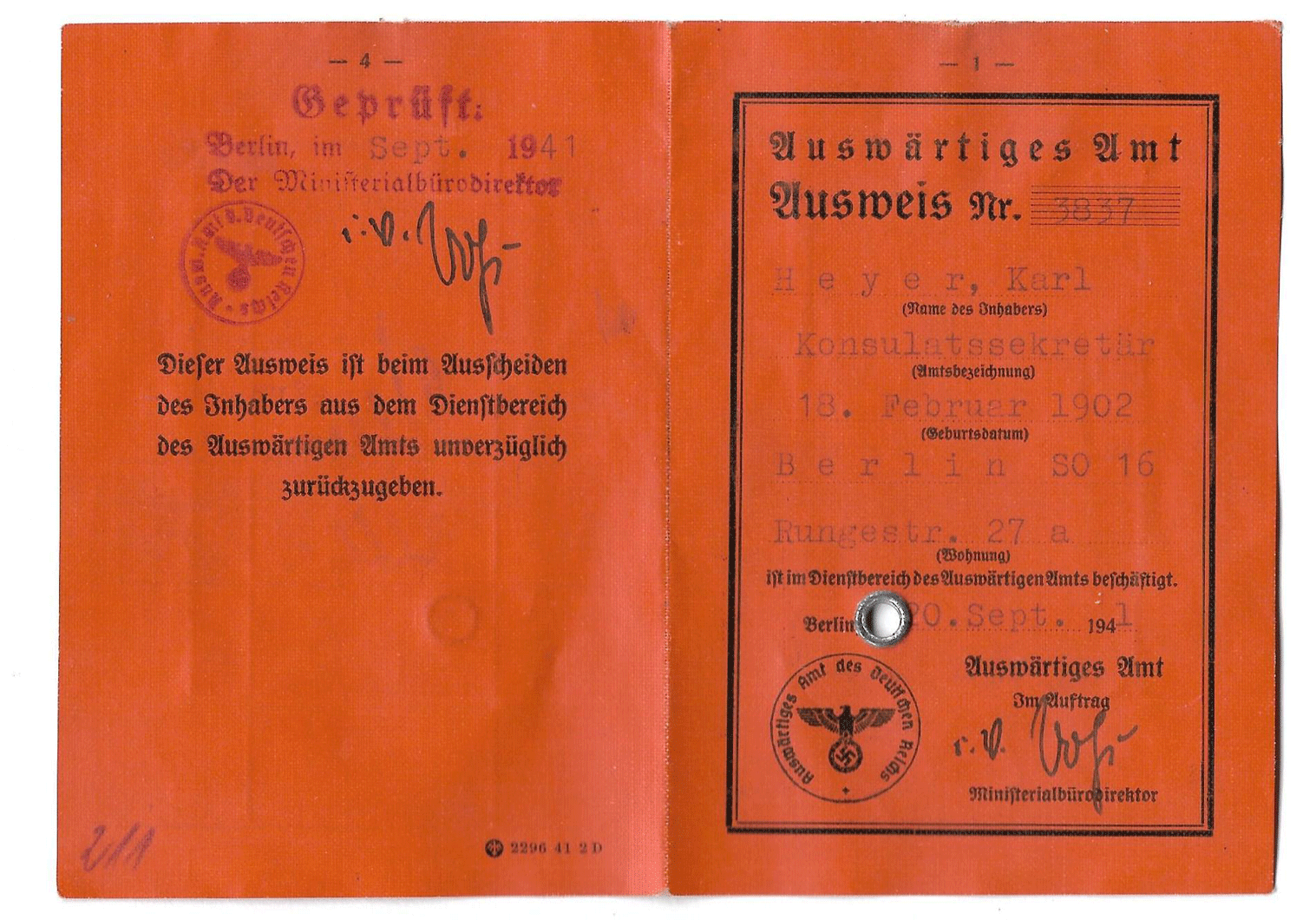 AA Diplomatic ID from Berlin Our Passports