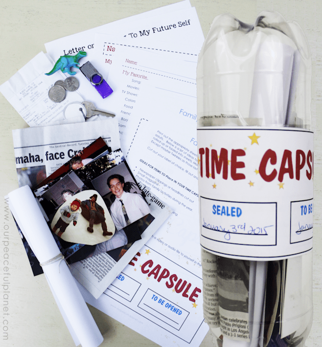 Make a Plastic Bottle Family Time Capsule (Free Printables!)