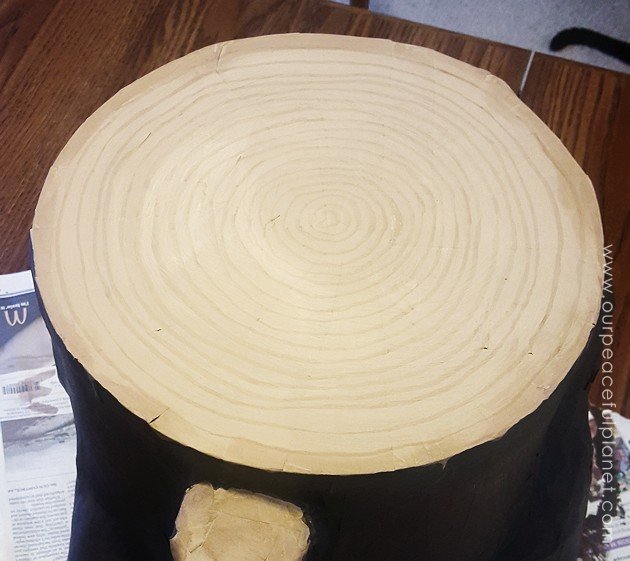 Paper Mache Tree Stump Stool