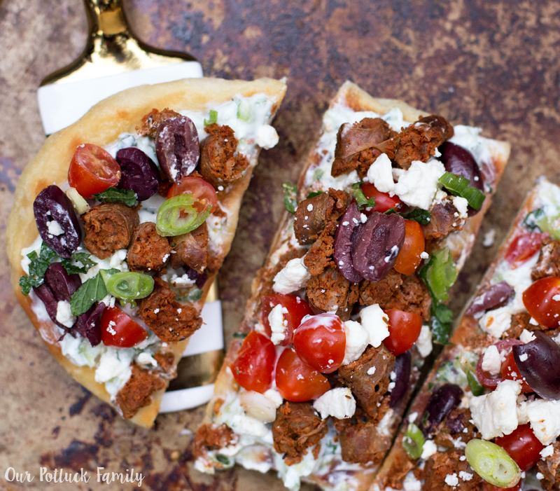 Greek Lamb Grilled Flatbread Our Potluck Family