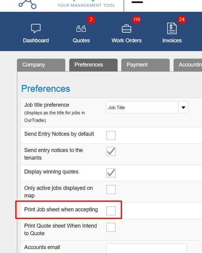 How to Print Job Sheets OurProperty
