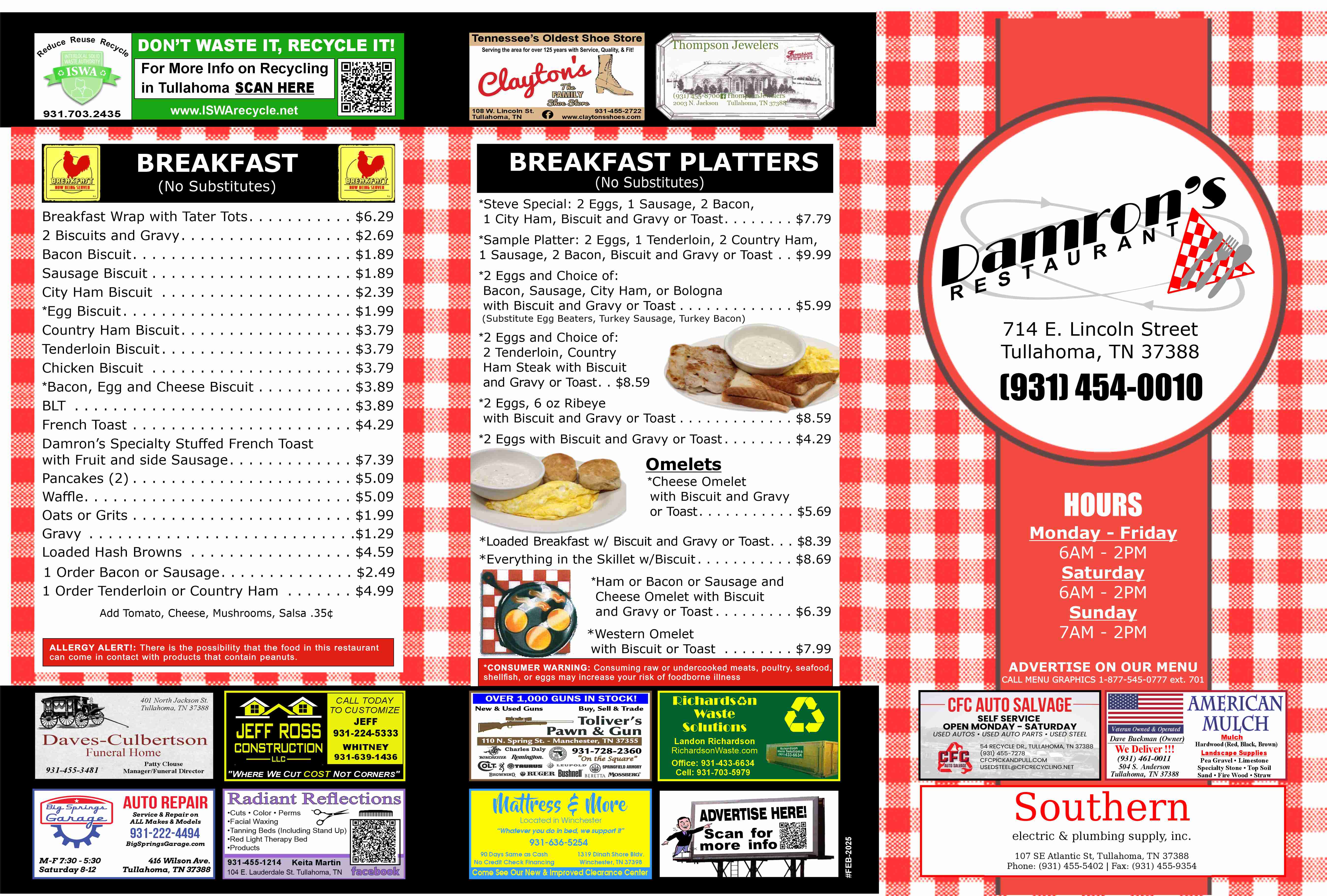 Damron's Restaurant Tullahoma, TN