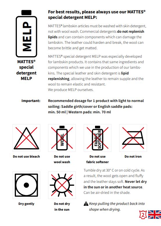 Half pad Mattes lambskin allpurpose Our Saddlery