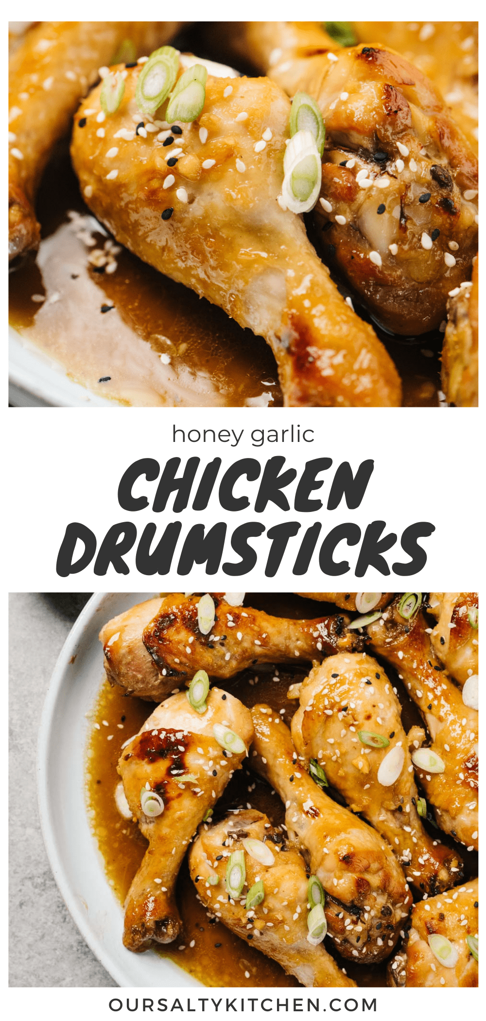 Honey Garlic Baked Chicken Drumsticks Our Salty Kitchen
