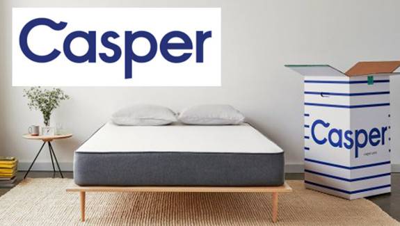 casper mattress near box front view