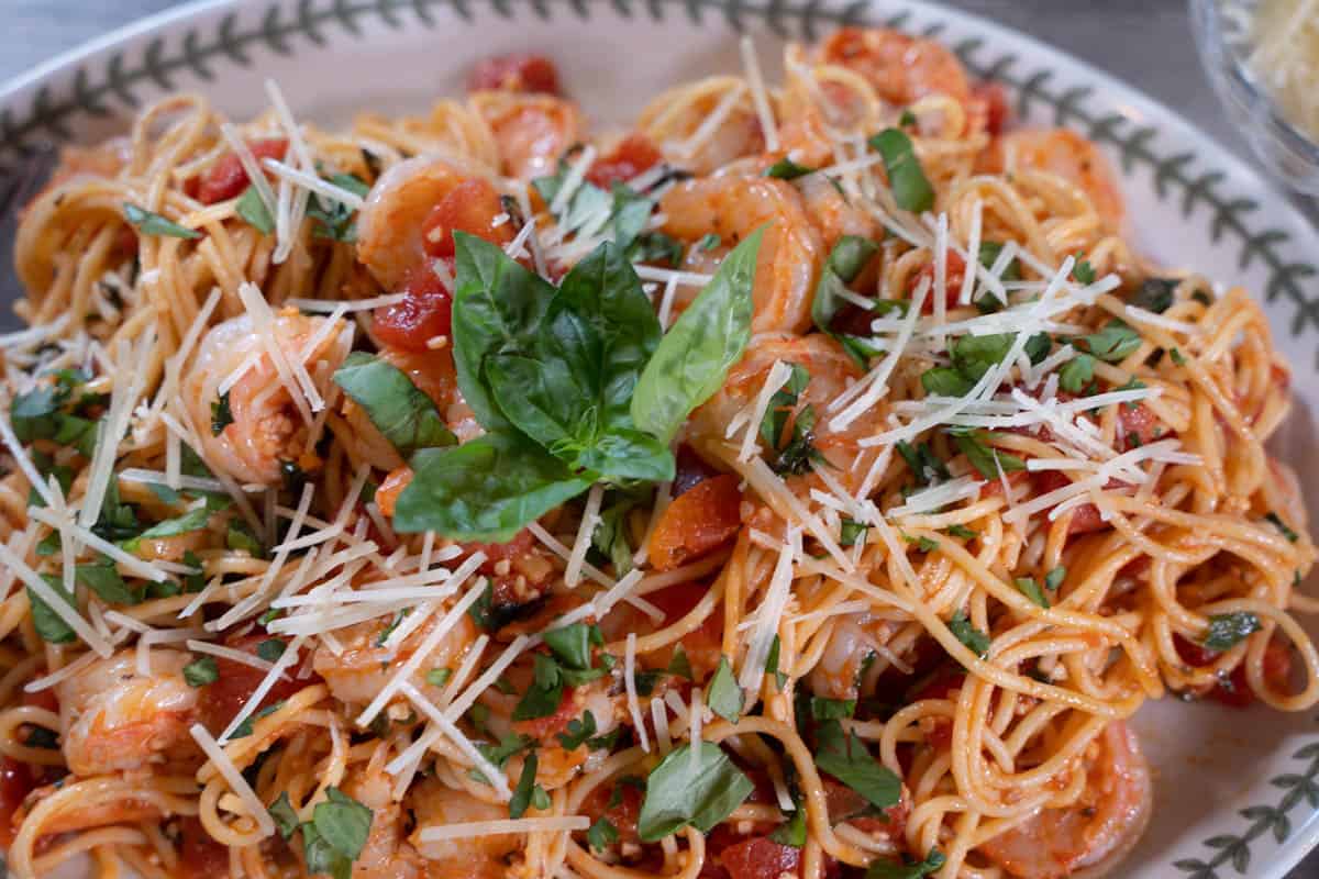 Easy Shrimp Pasta Recipe (Weeknight Dinner For Two) Our Table 4 2