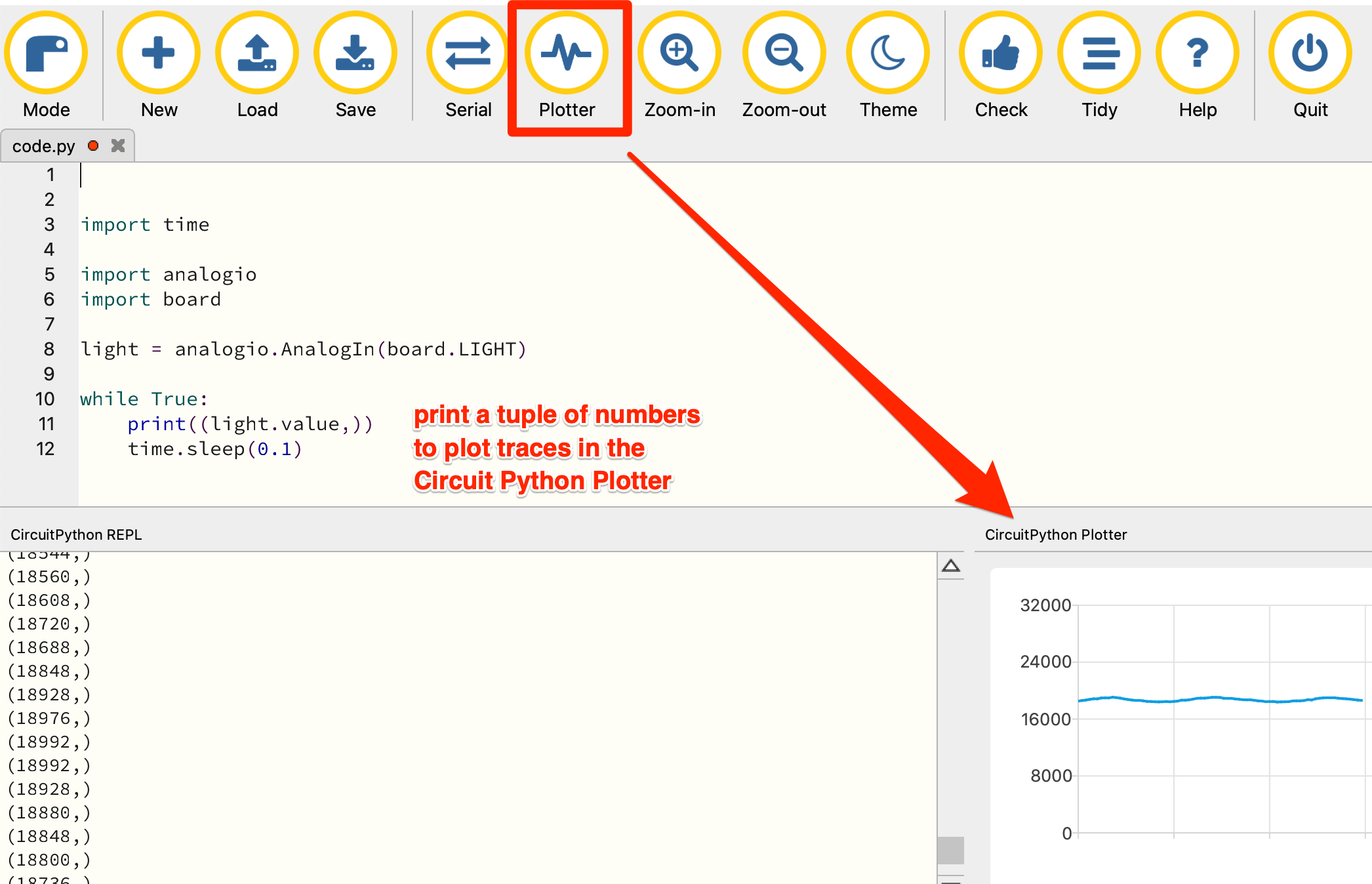 “Circuit Python Express” ouseful testing of Circuit Playground Express