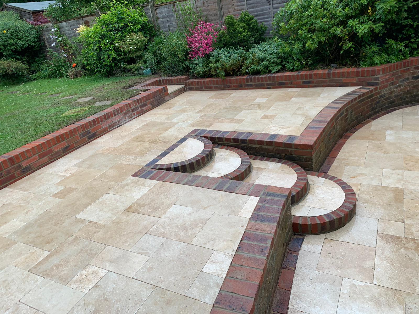 Patio Installation Burgess Hill Travertine Classic Ouse Valley Paving