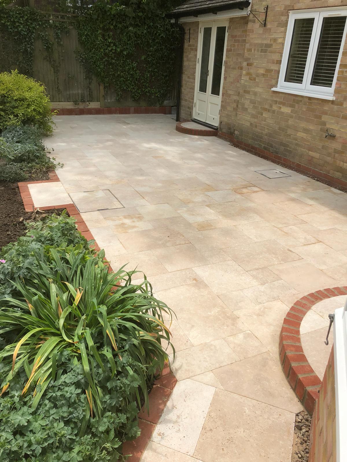Patio Installation Travertine Classic Ouse Valley Paving