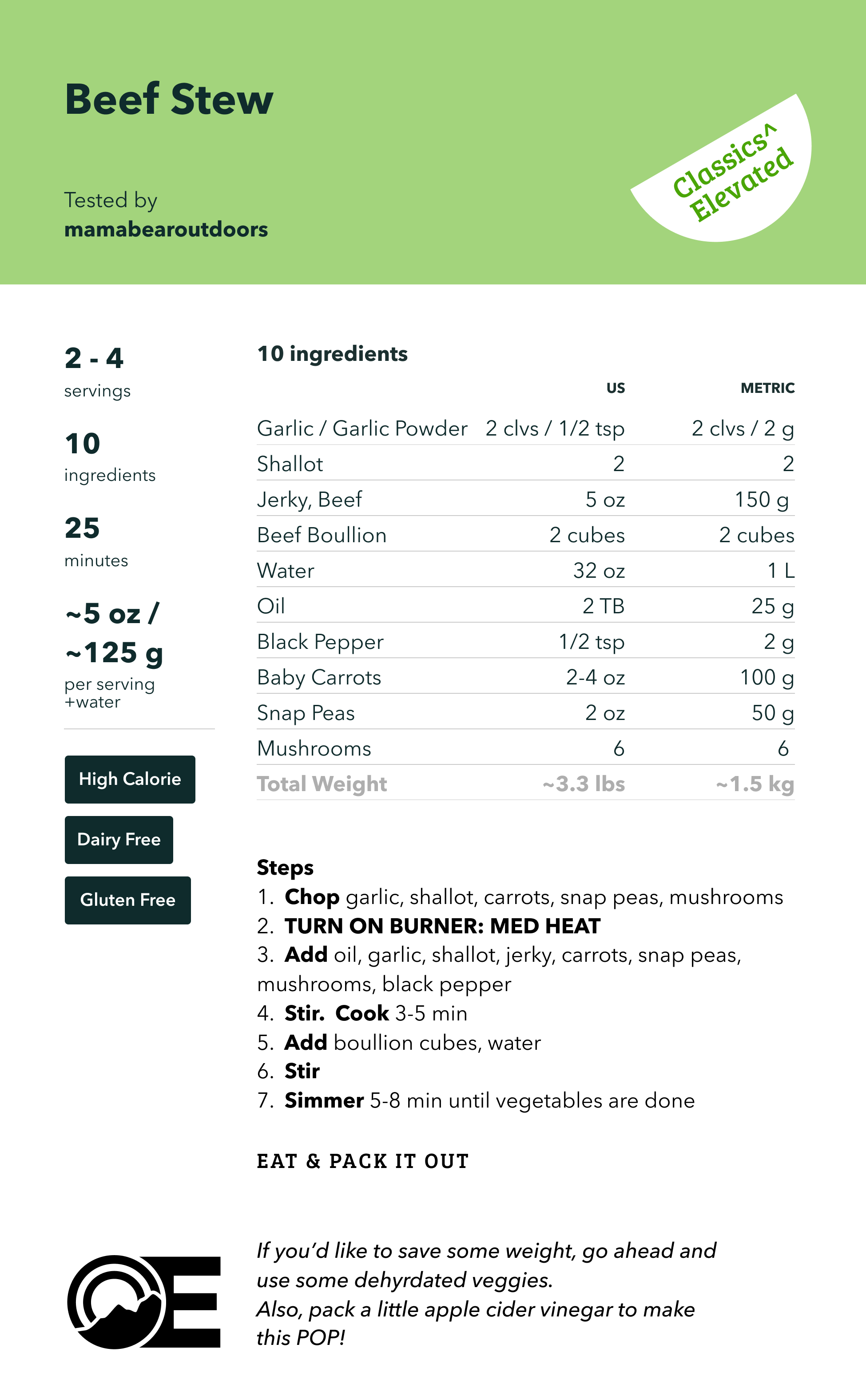 Beef Stew Outdoor Eats