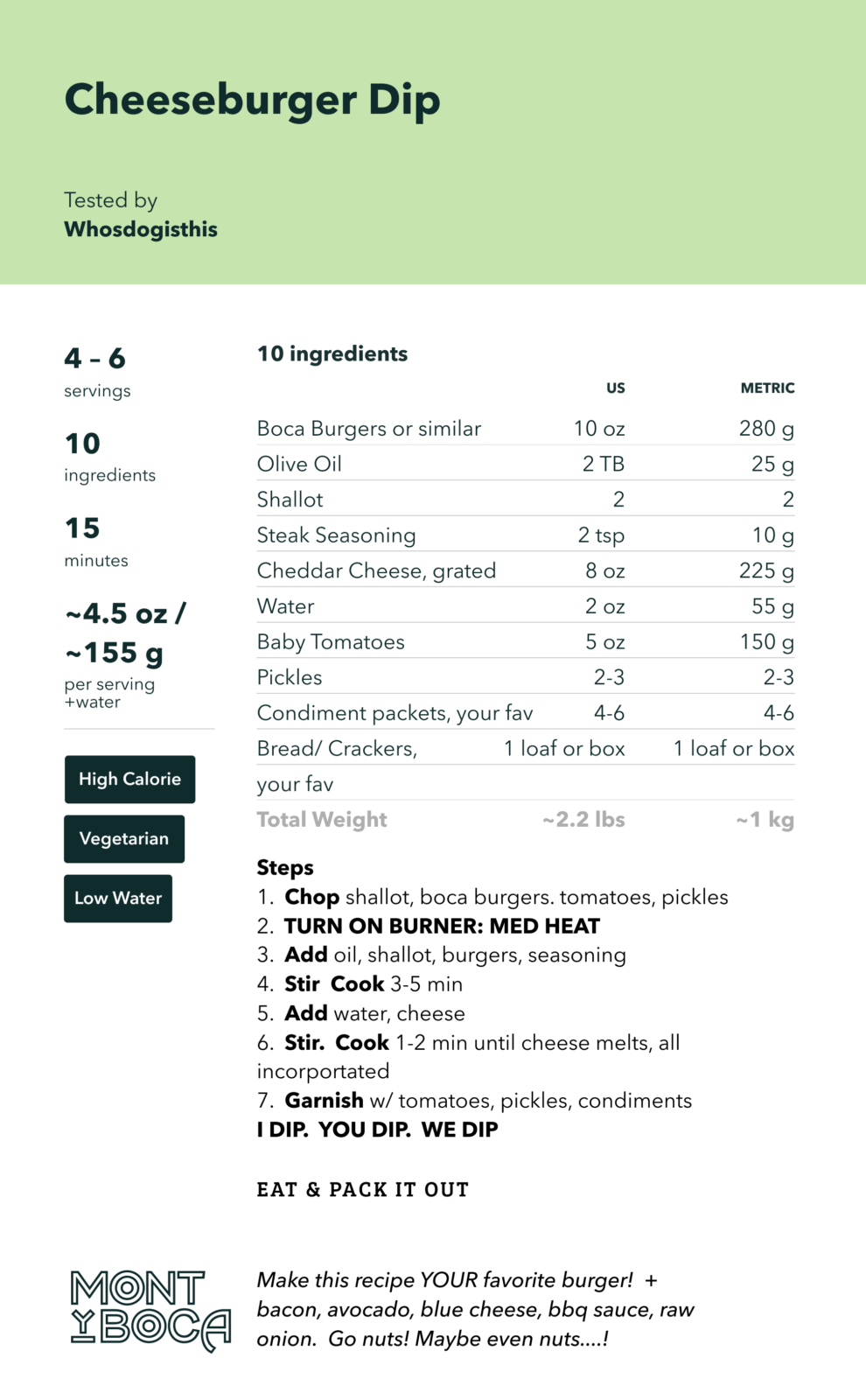 Cheeseburger Dip Outdoor Eats