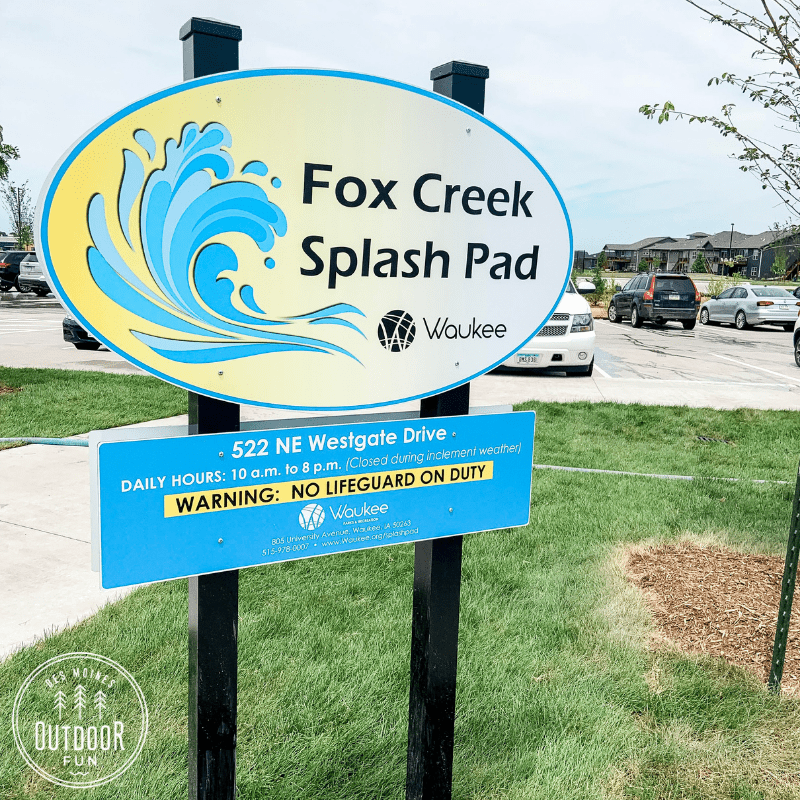 Fox Creek Park and Splash Pad Located in Waukee, Iowa