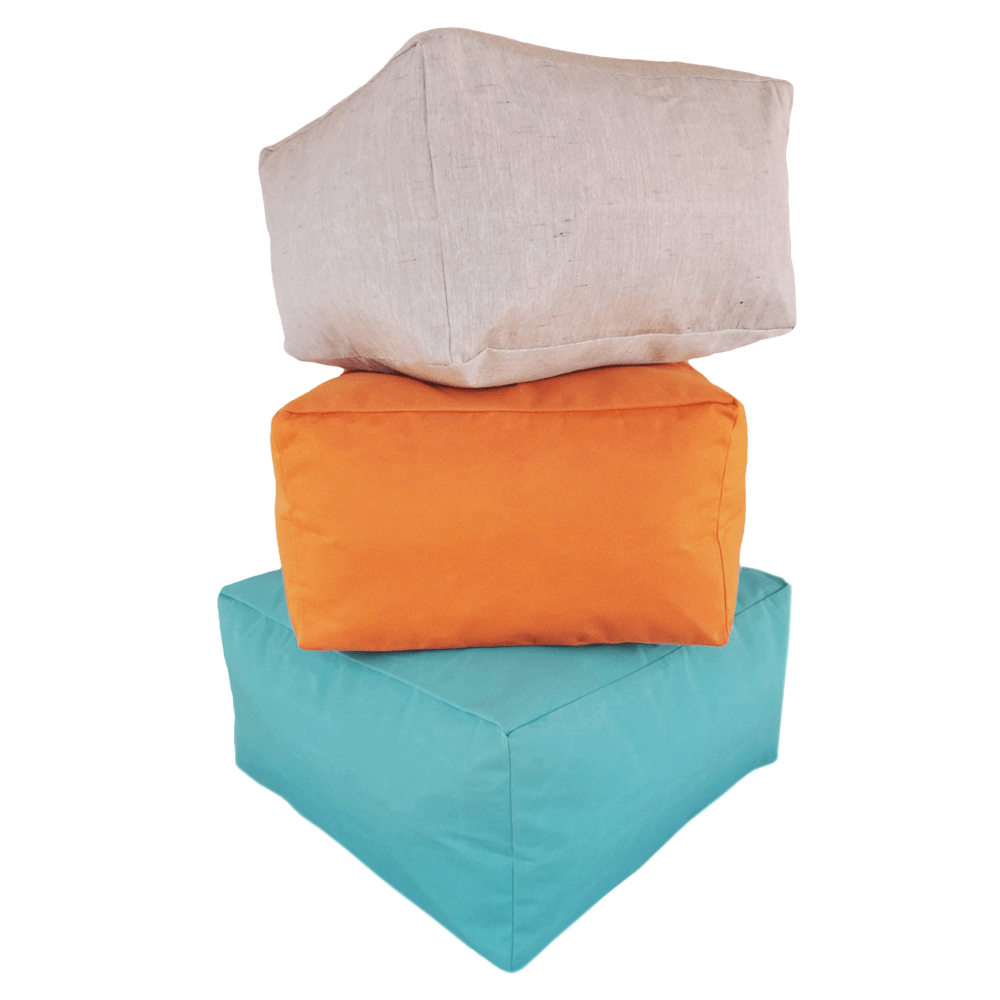 Silver Grey Marine Canvas Ottoman Outdoor Interiors Sunbrella