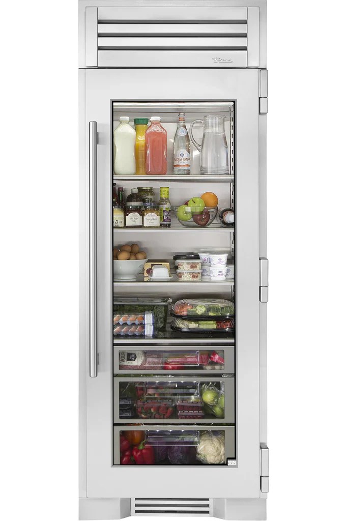 True 30 inch column all refrigerator stainless glass door Outdora