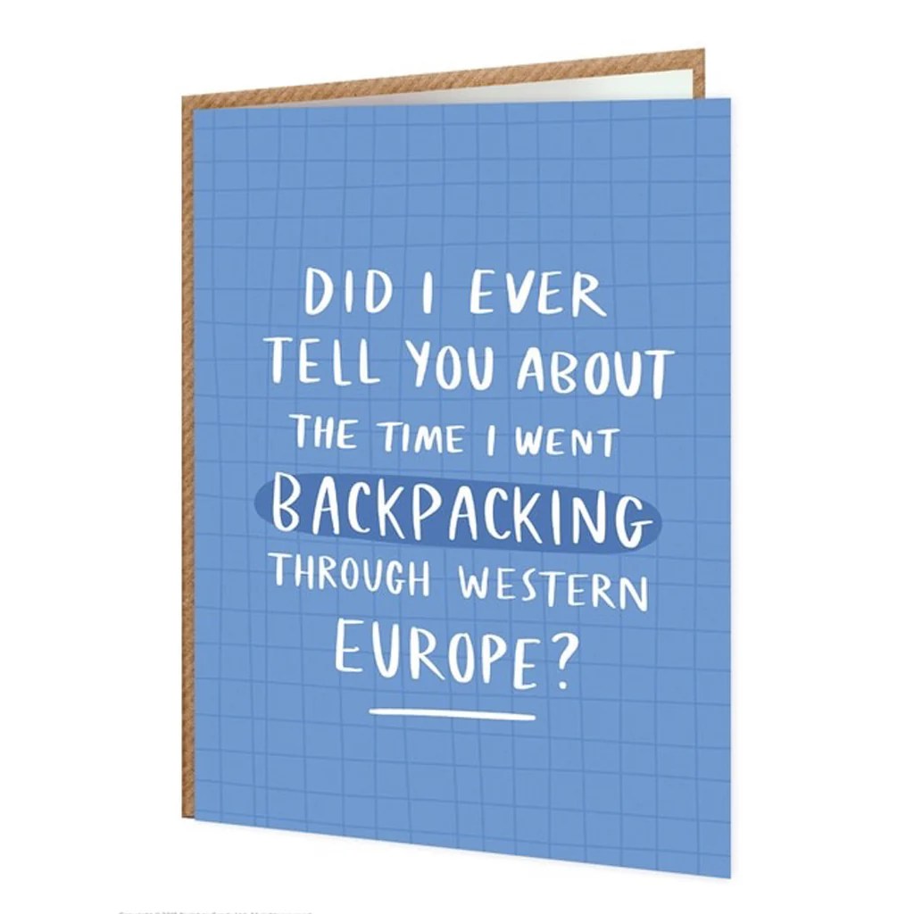 Backpacking Western Europe Card by Brain Box Candy Outer Layer