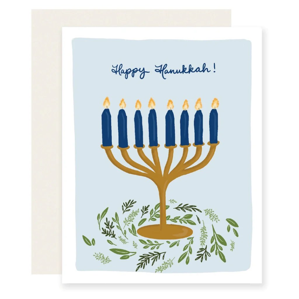 Leaf Circle Menorah Card Slightly Stationery Outer Layer