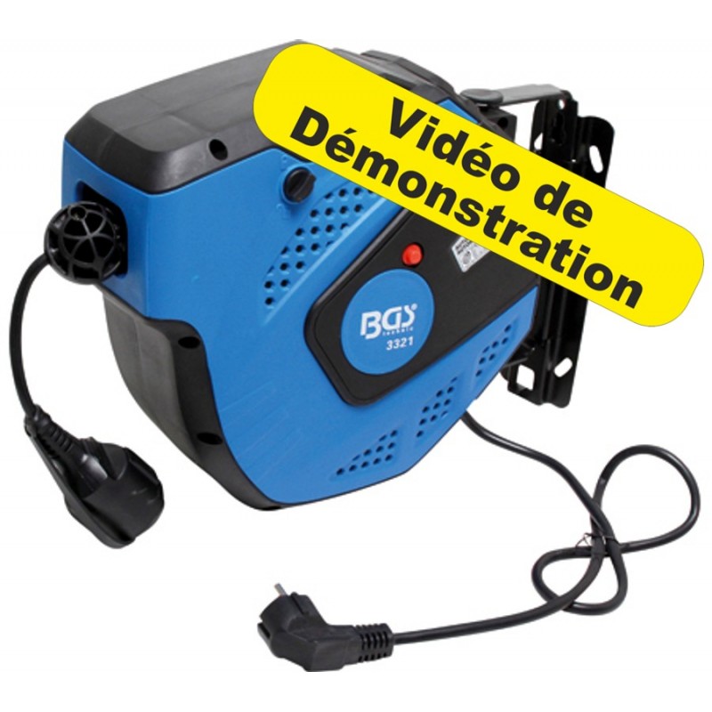 Dévidoir, rallonge, câble électrique mural 15m