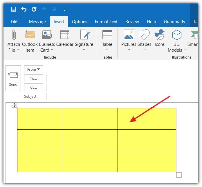 How to insert table in outlook email? Outlook School