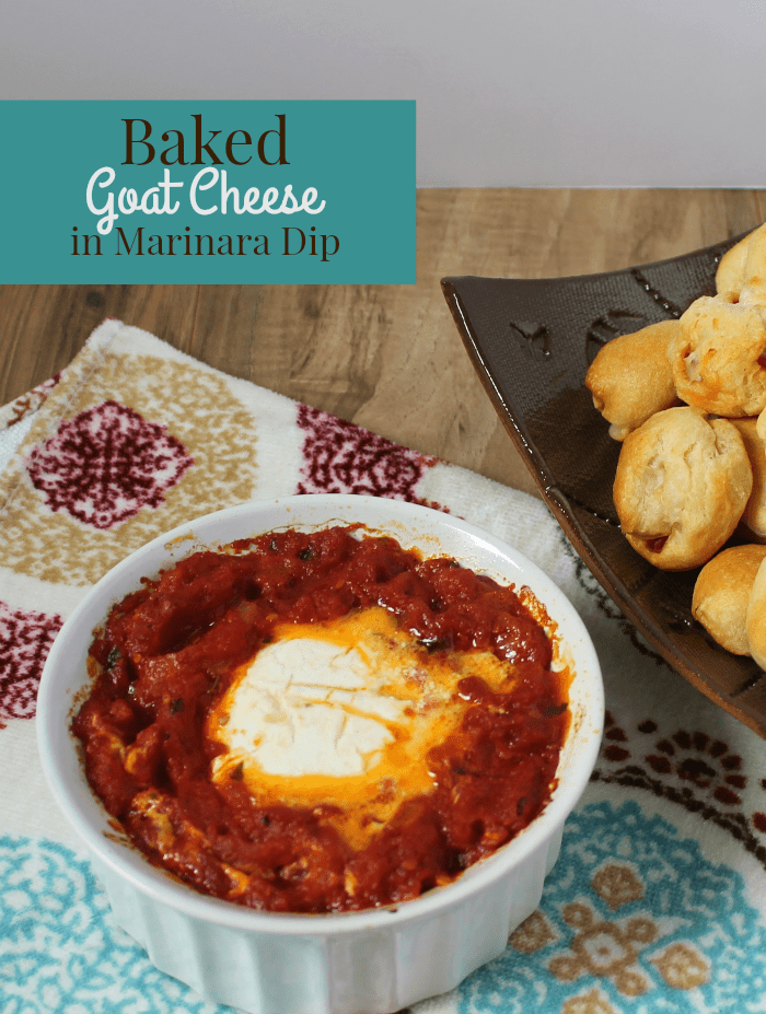 Baked Goat Cheese in Marinara Dip Outnumbered 3 to 1