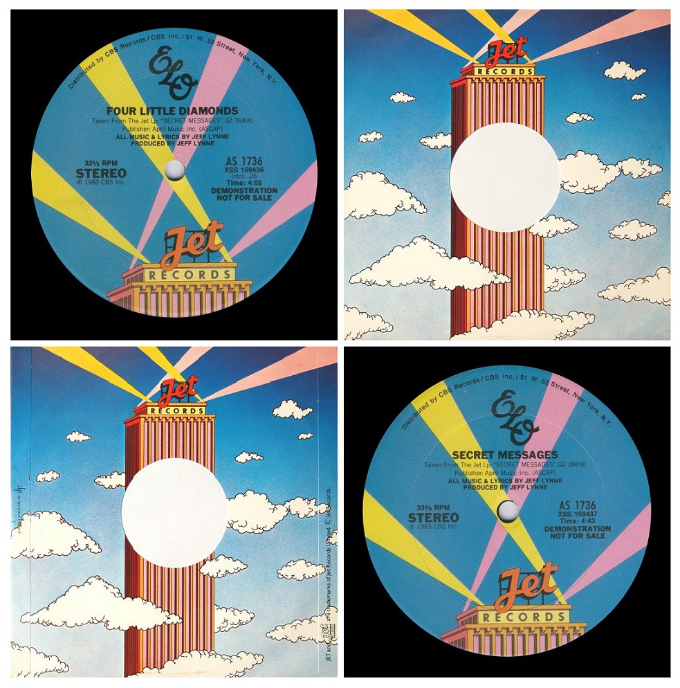 FOUR LITTLE DIAMONDS/SECRET MESSAGES…….USA JET 12″ INCH SINGLE Out Of