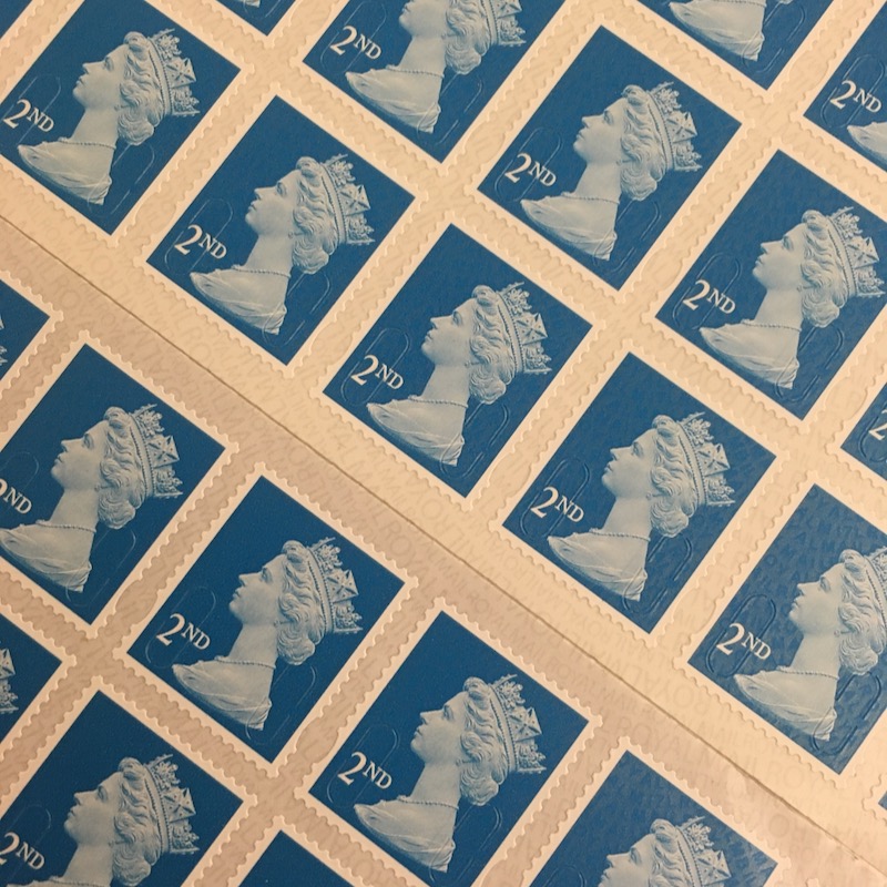 Second class stamp Out of the Box Cards