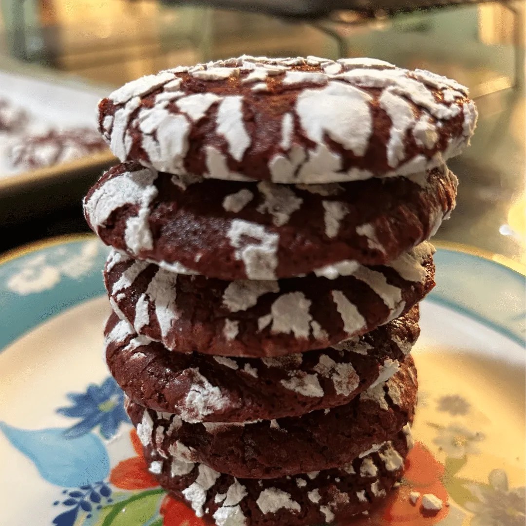 Red Velvet Crinkle Cookies Out of the Box Baking
