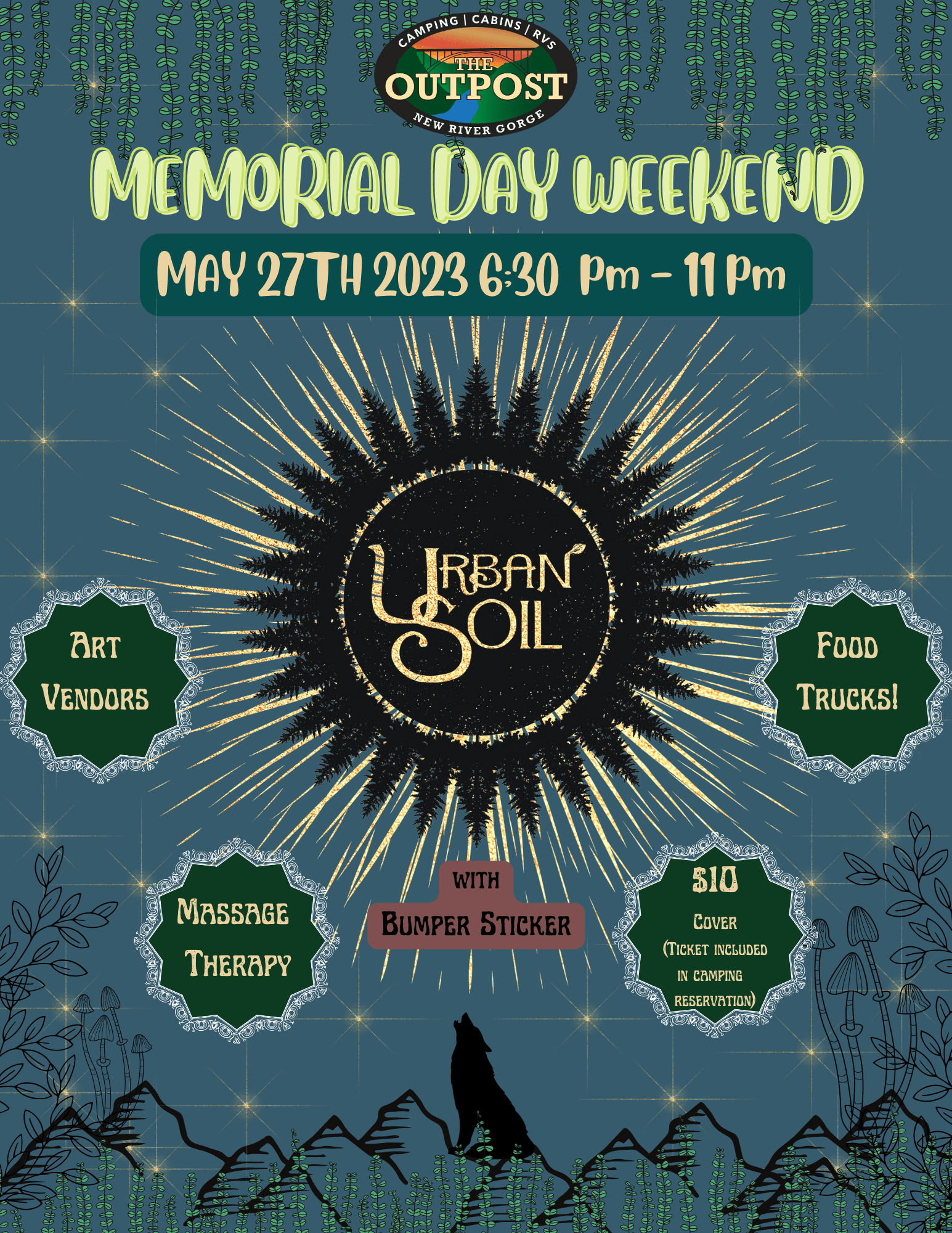 Urban Soil live music Memorial Day Weekend The Outpost New River