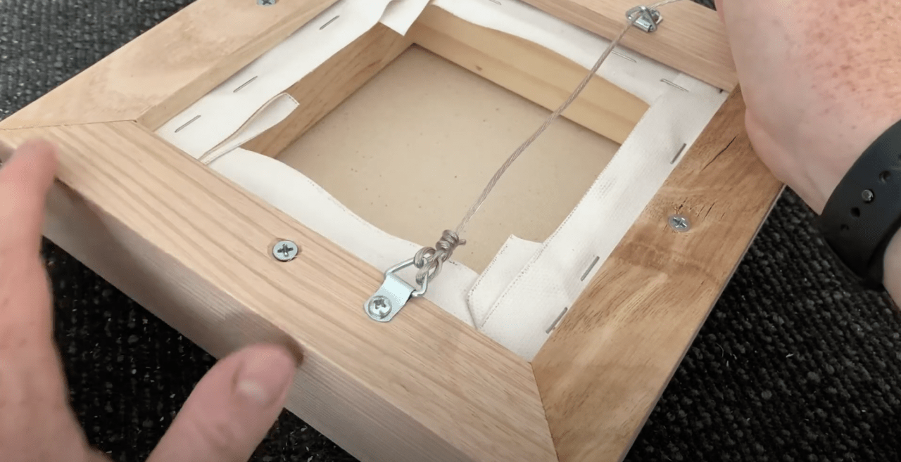 How To Attach Hanging Wire To Your Artwork Outside The Square Canvas