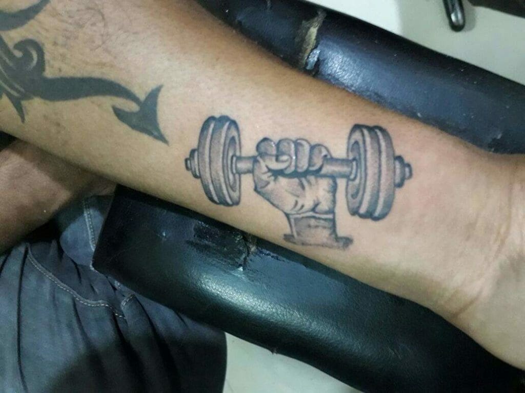 101 Amazing Dumbbell Tattoo Ideas That Will Blow Your Mind! | Outsons | Men's Fashion Tips And Style Guides 768_x_1024_jpg