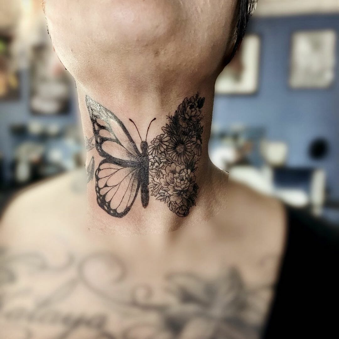 101 Best Butterfly Neck Tattoo Ideas You'll Have To See To Believe!