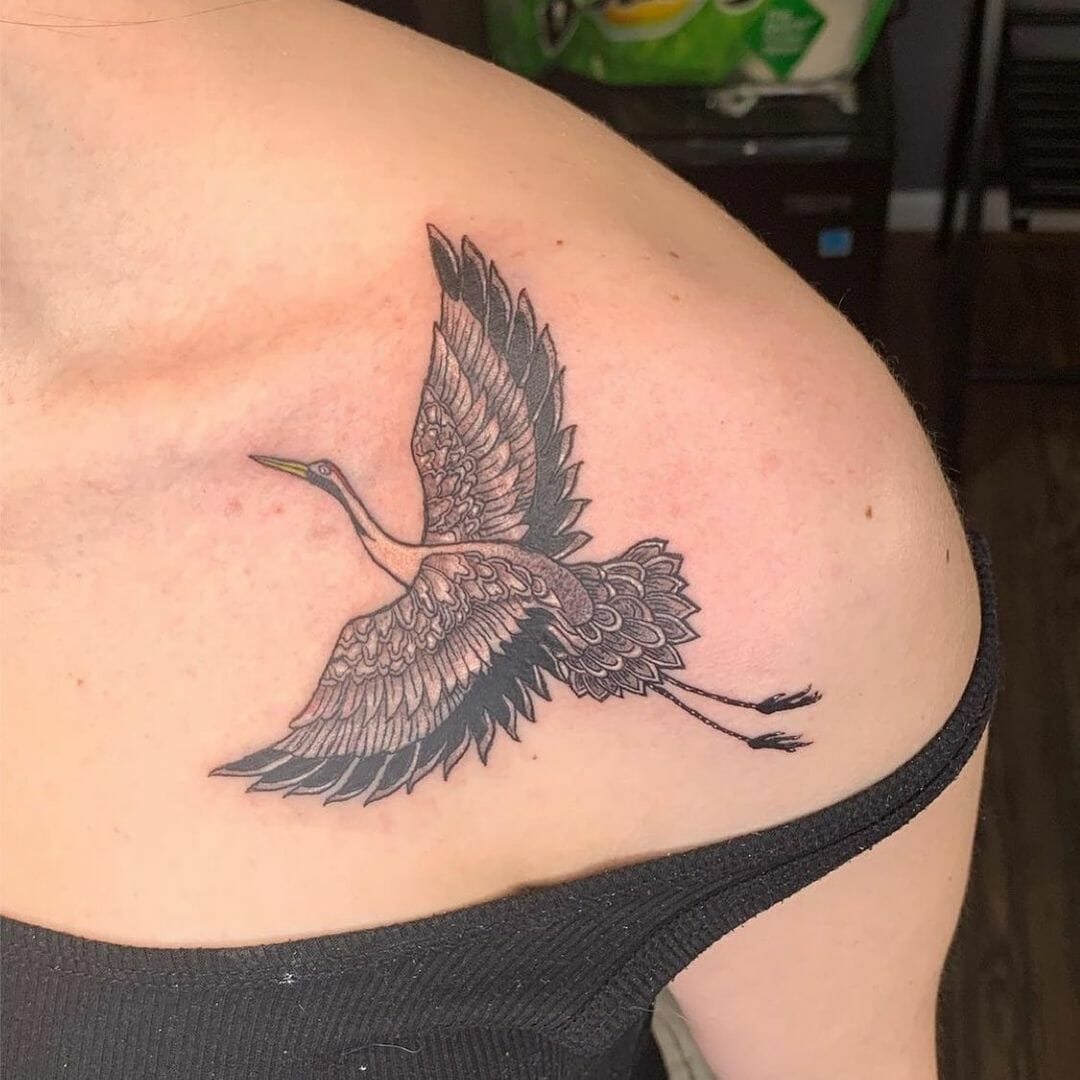 101 Best Crane Tattoo Ideas You'll Have To See To Believe!