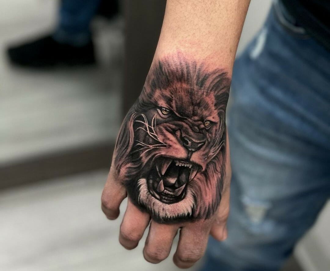 10 Best Lion Hand Tattoo Ideas You Have To See To Believe! | Outsons | Men's Fashion Tips And Style Guides 885_x_1080_jpg