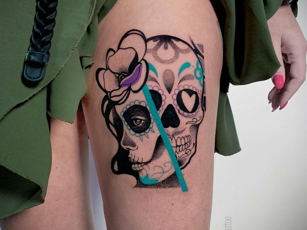 10 Best Sugar Skull Tattoo Ideas You Have To See To Believe! | Outsons | Men's Fashion Tips And Style Guides 807_x_1079_jpg