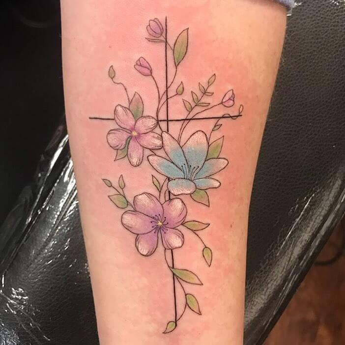 10 Best Cross Flower Tattoo Ideas That Will Blow Your Mind! Outsons