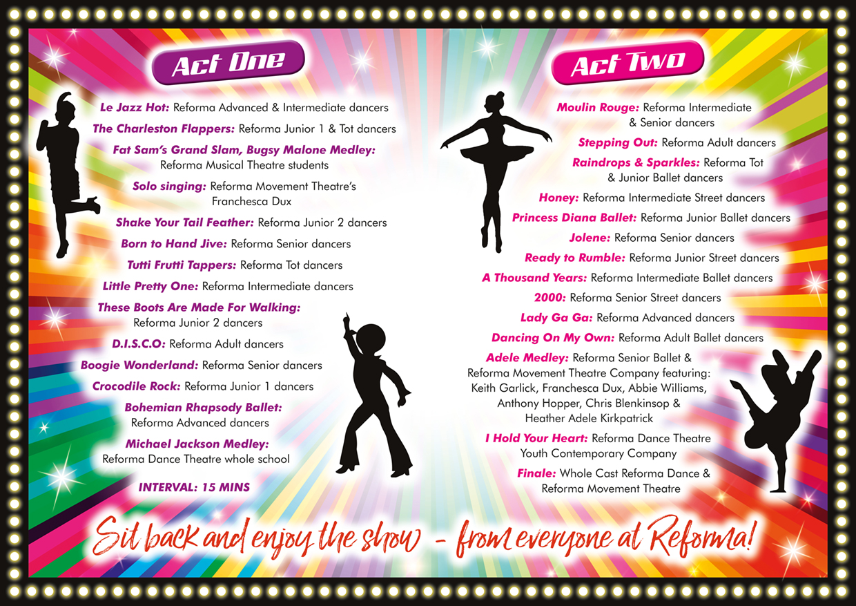 Dance Show Promotional Poster and Programme Outsourced Artwork Limited