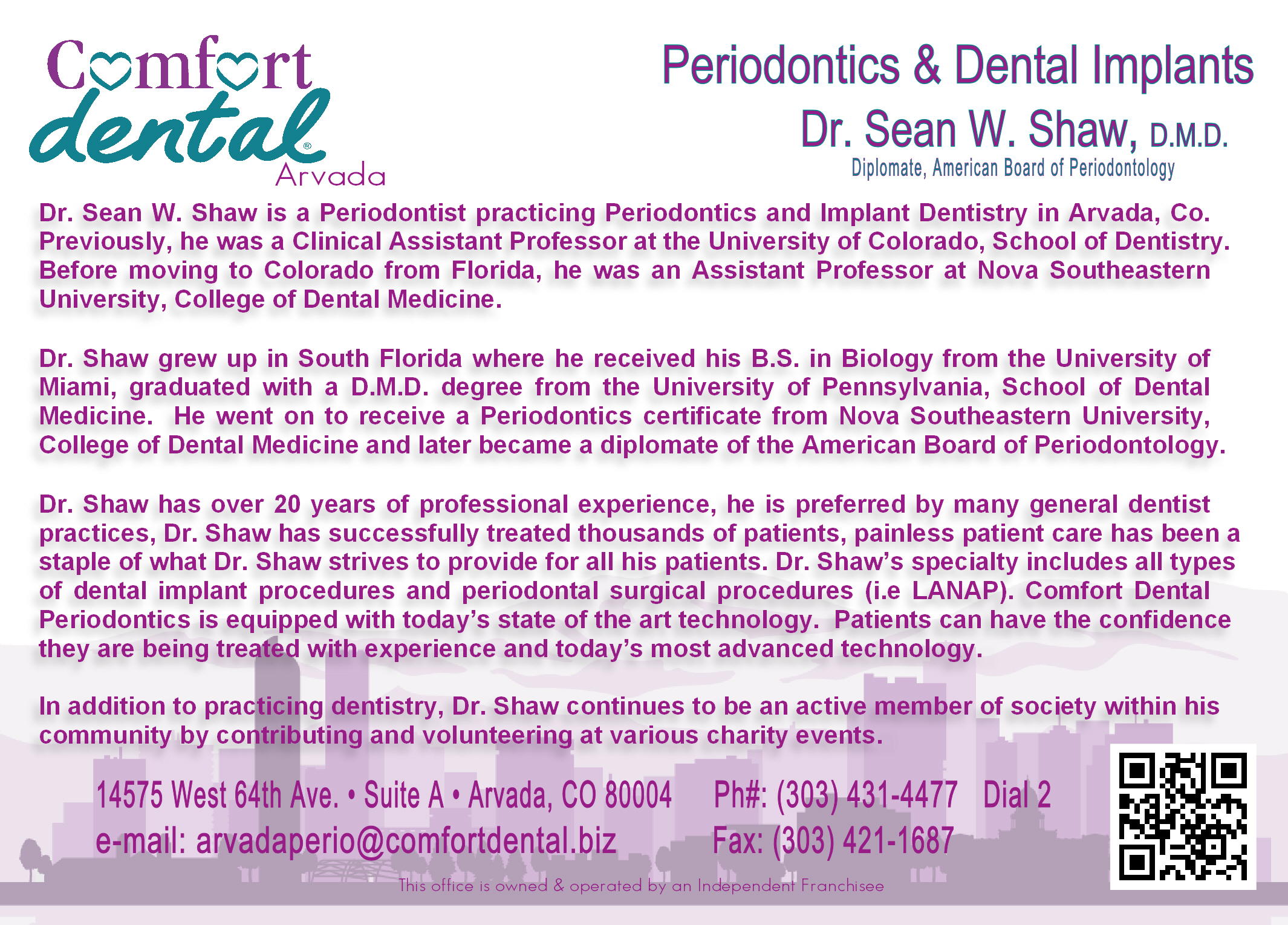 Comfort Dental Referral Cards 5" X 7" Outsource Printing Co.