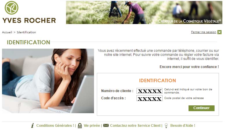 www.yvesrocher.fr Yves Rocher suivi de commande en ligne