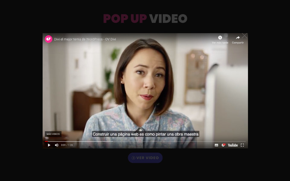 Abrir un video en un Pop Up o lightbox en divi OV DIVI