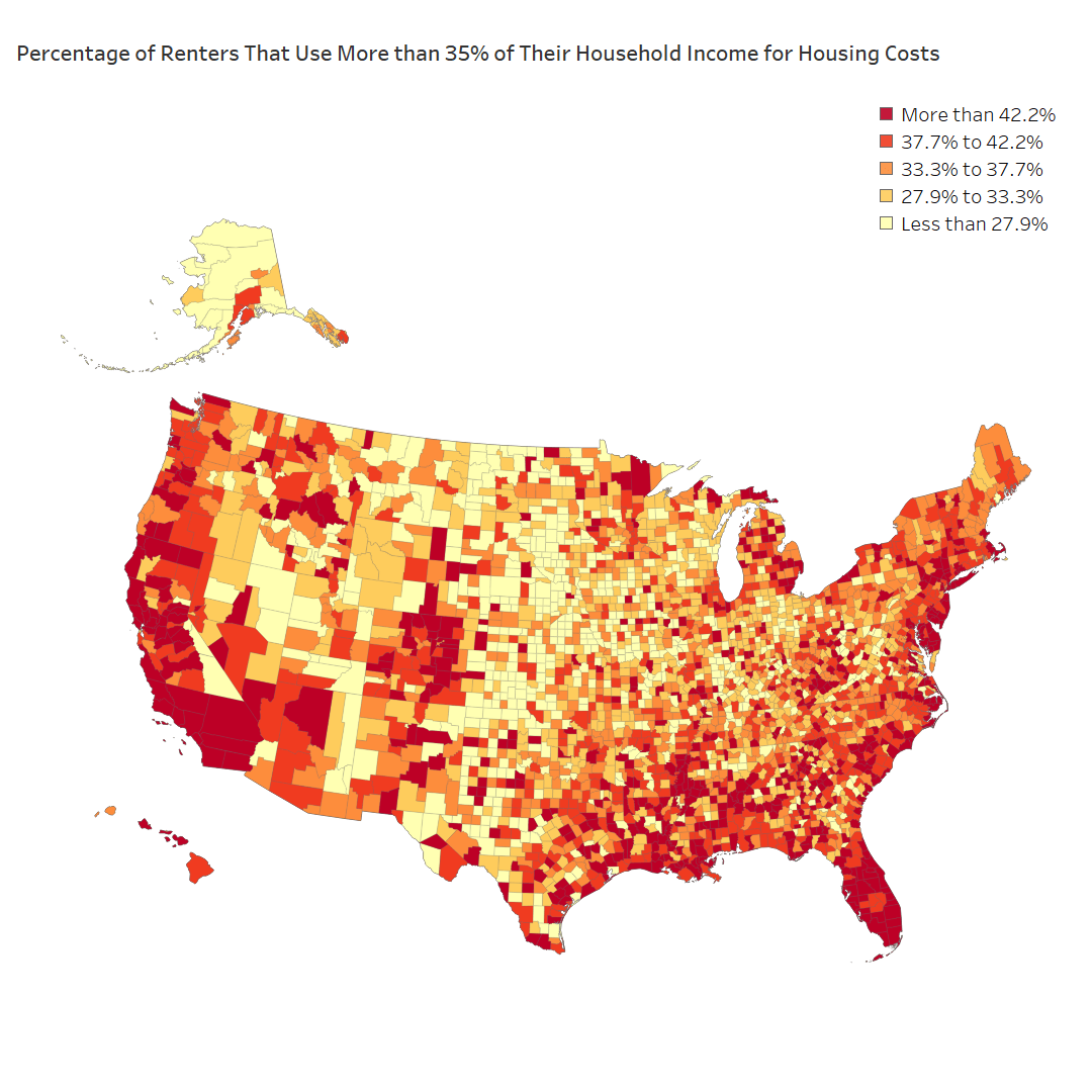 Which U.S. Counties Struggle the Most with High Housing Costs? Overflow Data