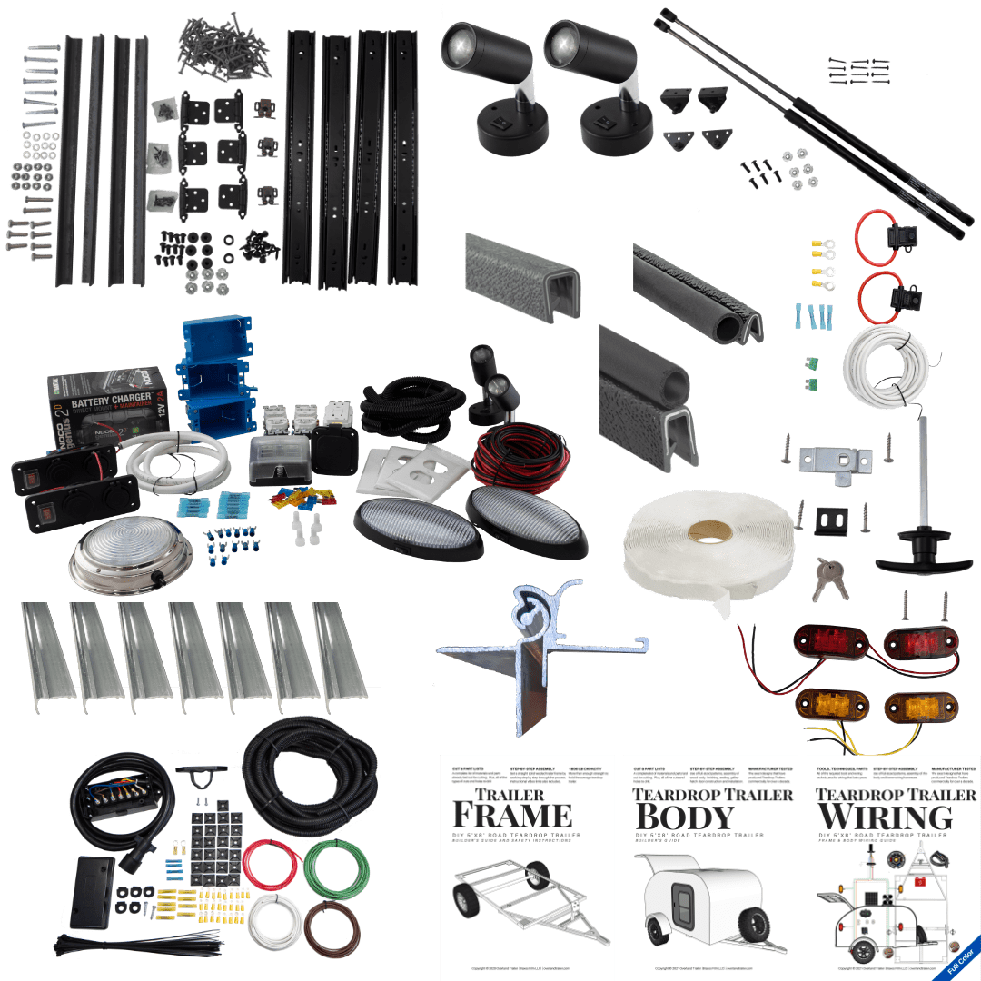 5' x 8' Essential Teardrop Camper Part Kit Overland Teardrop Trailer