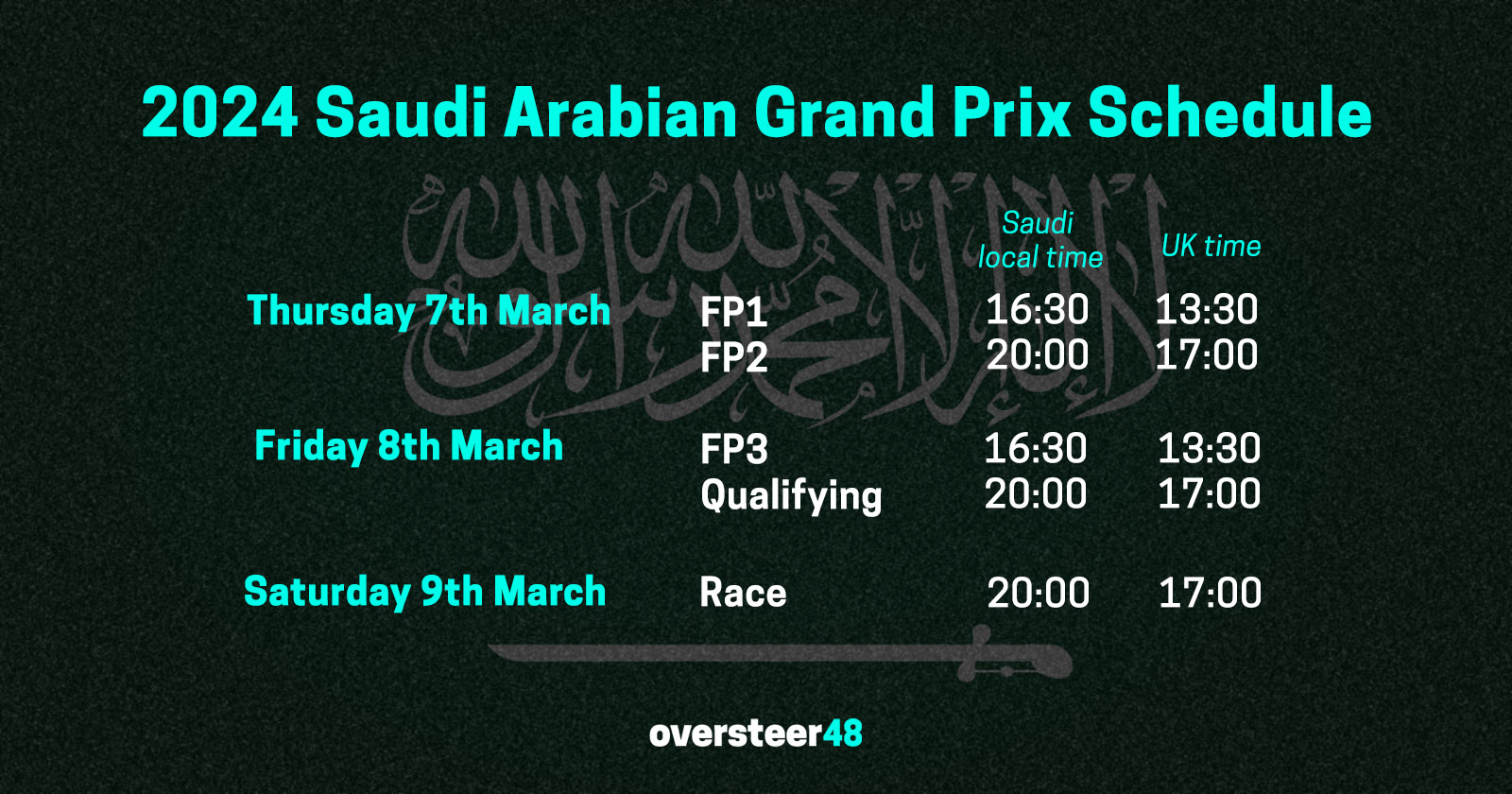2024 Saudi GP Schedule & Start Times