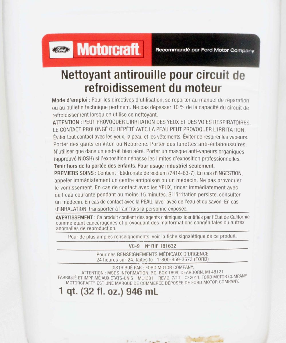 Genuine OEM VC9 Motorcraft Diesel Engine Cooling System Iron Cleaner