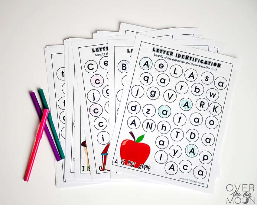 full alphabet letter identification printables