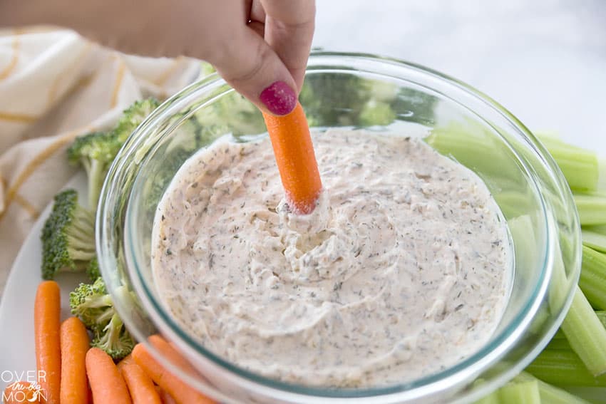 The BEST Vegetable Dip Over the Big Moon