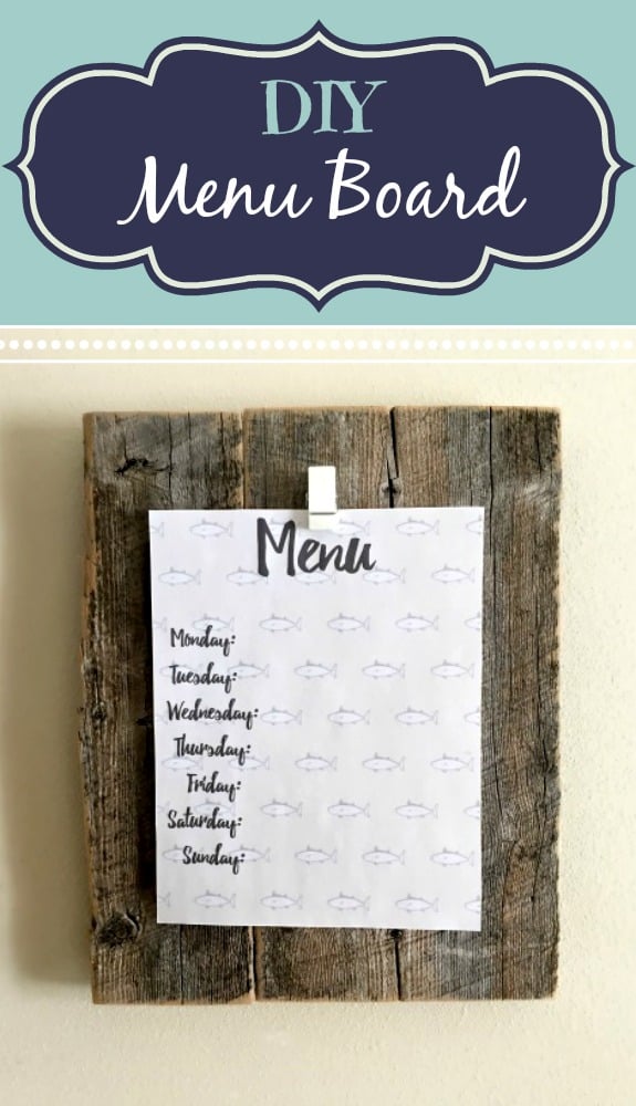 DIY Menu Board With Free Printable Menu Over The Big Moon