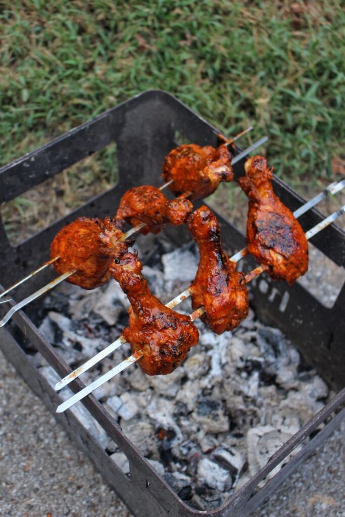 Mojo Chicken Drumstick Skewers Over The Fire Cooking