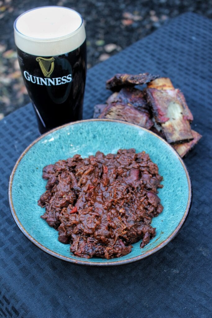 Smoked Beef Short Rib & Guinness Chili Over The Fire Cooking