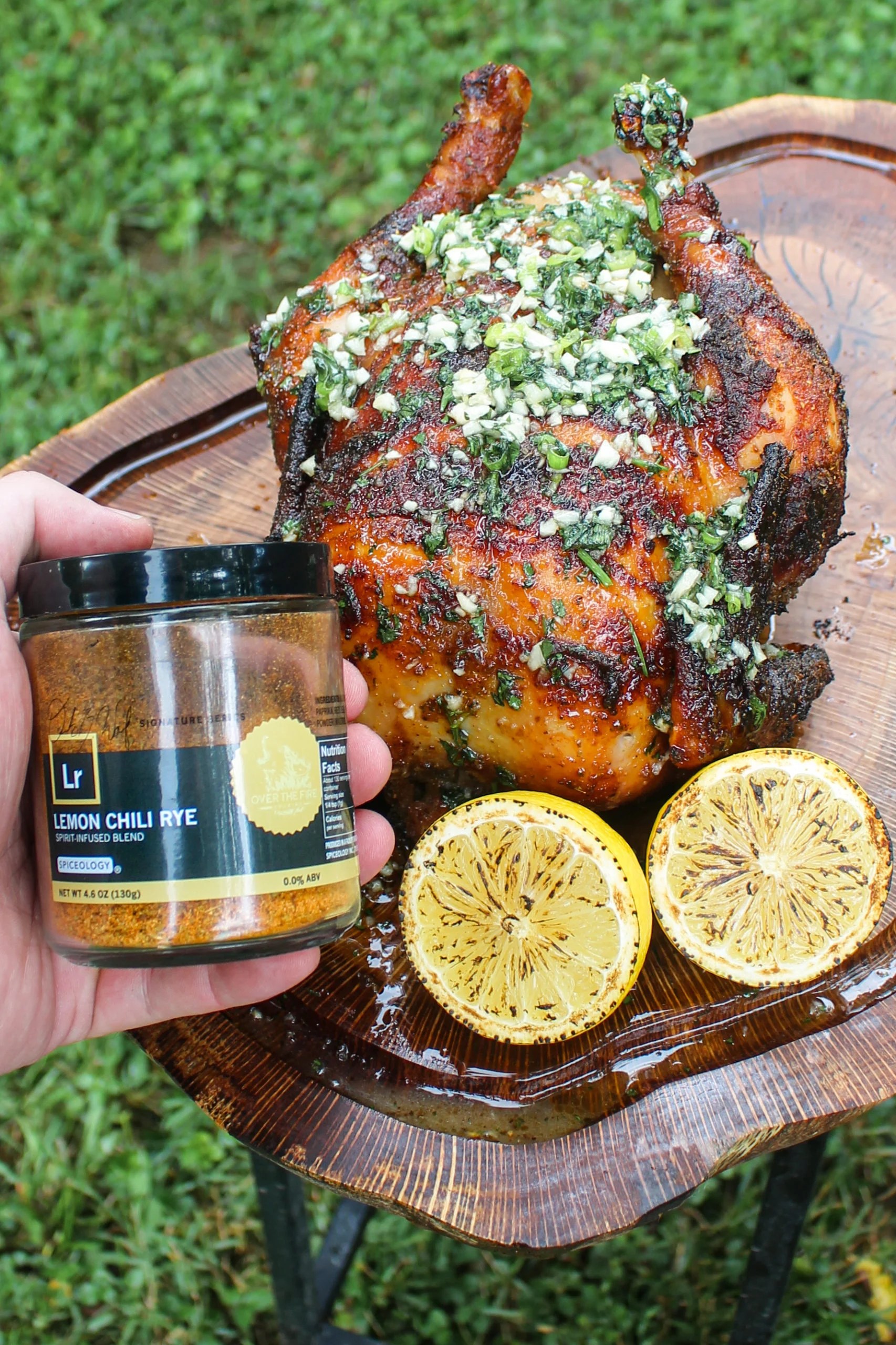 Lemon Chili Rye Rotisserie Chicken Over The Fire Cooking