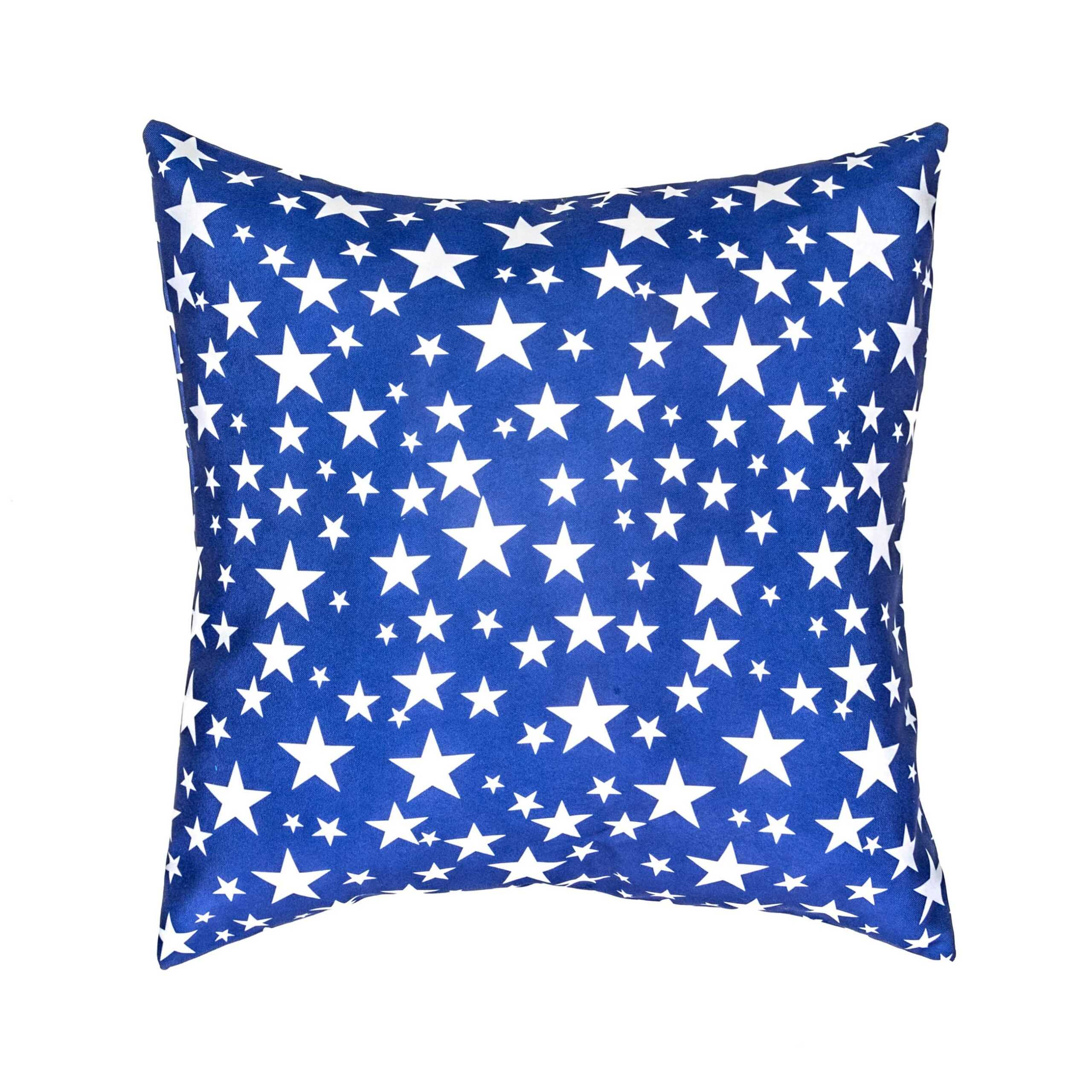 Blue & White Stars Pillow Over The Top